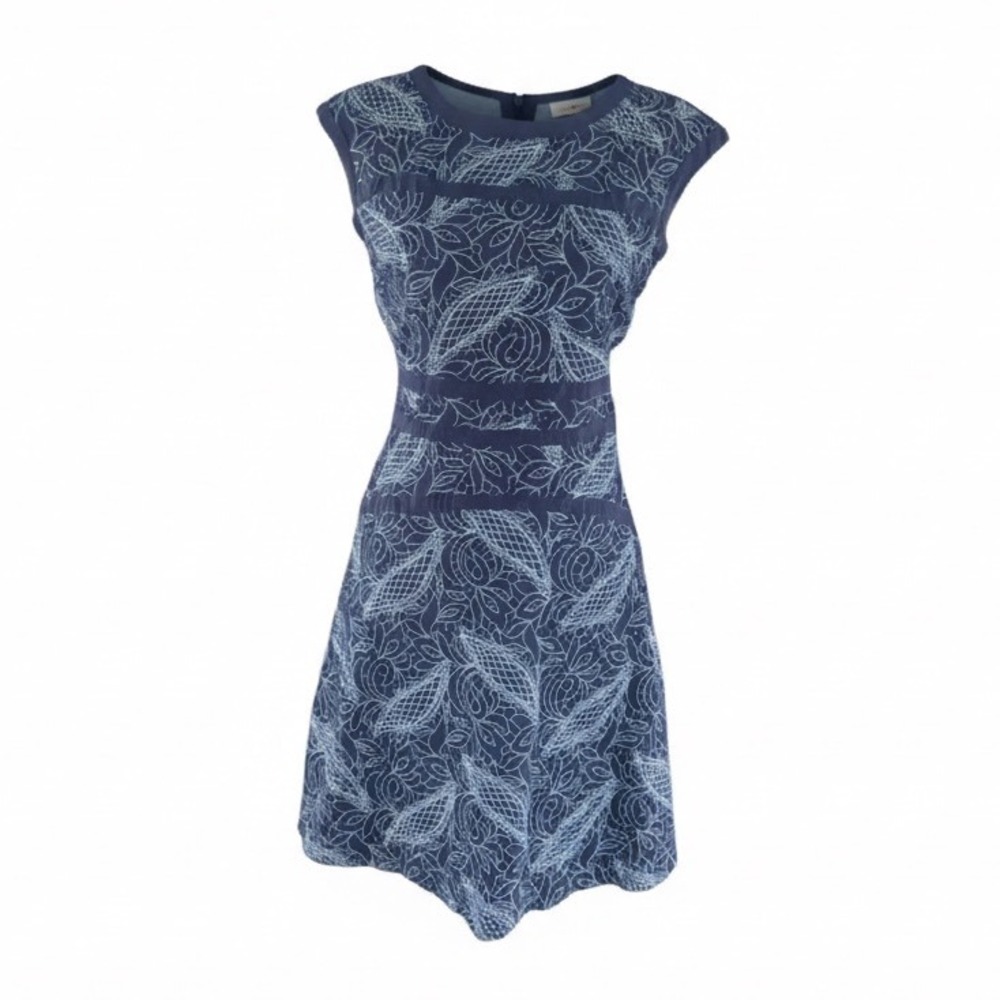 New York & Company Fit & Flare Dress Paisley Print Sleeveless Size‎ 0